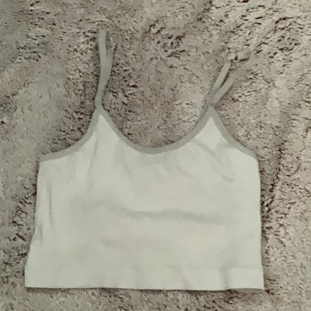 cute white and grey crop top